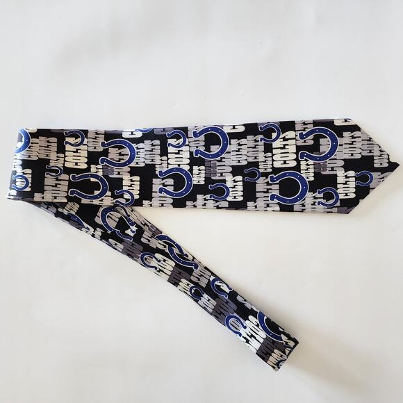 NFL Indianapolis Colts black‎ blue horseshoe tie - Picture 1 of 4